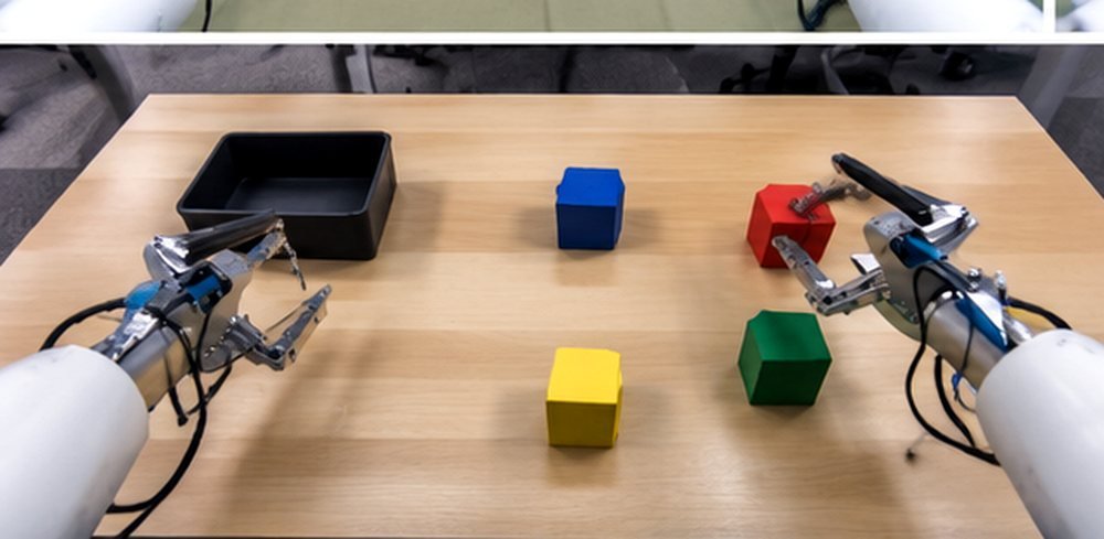 Egocentric robot-camera view of a pick-and-place task